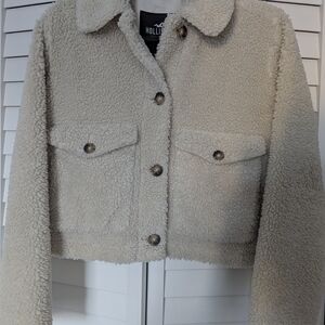 Hollister Women's Cream Teddy Jacket